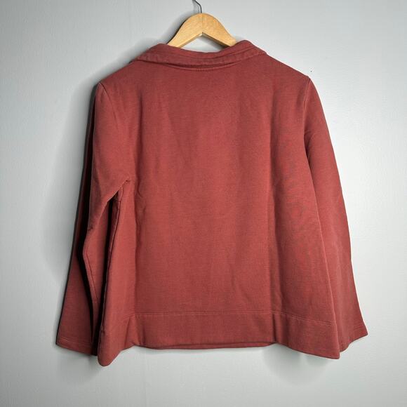 L.L Bean Signature Women's Pink 1/4 Zip Pullover Pouch Pocket detail Size M - Picture 8 of 8